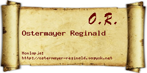 Ostermayer Reginald névjegykártya